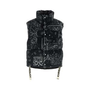 Khrisjoy Men Printed Corduroy Oversize Sleeveless Down Jacket